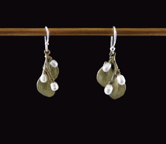 Bronze Fresh Water Pearls Earrings Irish Thorn with Sterling Silver Earwires by Silver Seasons